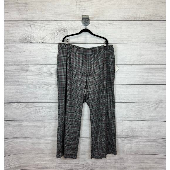 Ava & Viv Plus Size Gray Red Plaid Trouser Pants Size 22 - Picture 1 of 10